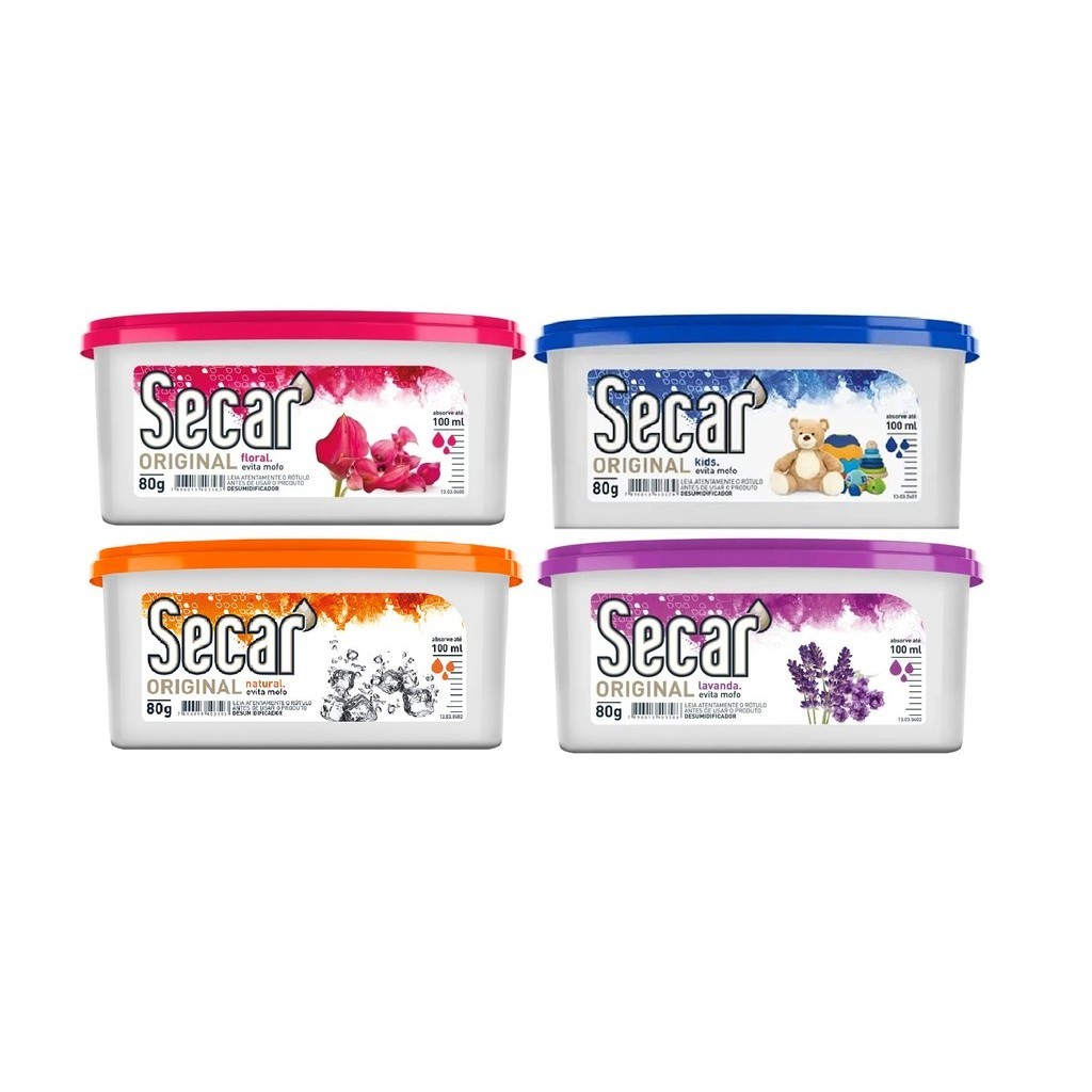 4 Anti Mofo Desumidificador Secar Original 80g Cada Guarda Roupas Closet Armários Organização Casa