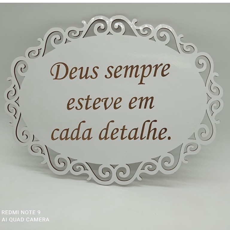 Plaquinha para Casamento Deus sempre esteve presente em cada detalhe.