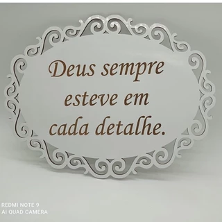 Plaquinha para Casamento Deus sempre esteve presente em cada detalhe.