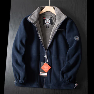 Jaqueta Masculina De Outono E Inverno Com Capuz Acolchoado De Velo Tamanho Grande