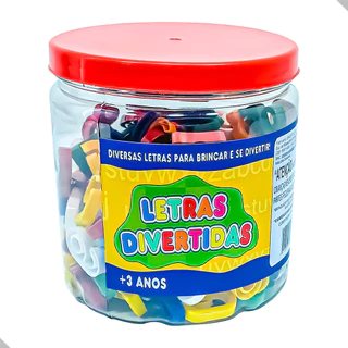 Brinquedo Educativo Pote Com Letras Alfabeto 200 Peças