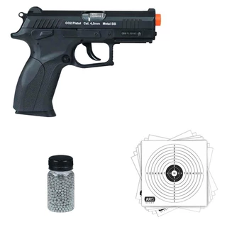 PISTOLA DE PRESSÃO CO2 WINGUN ROSSI W129 SLIDE METAL 4.5MM + COMBO BÁSICO 05