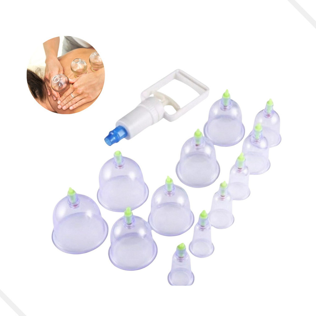 Kit 12 Ventosas Com Bomba Ventosaterapia Massoterapia, Ideal para ...