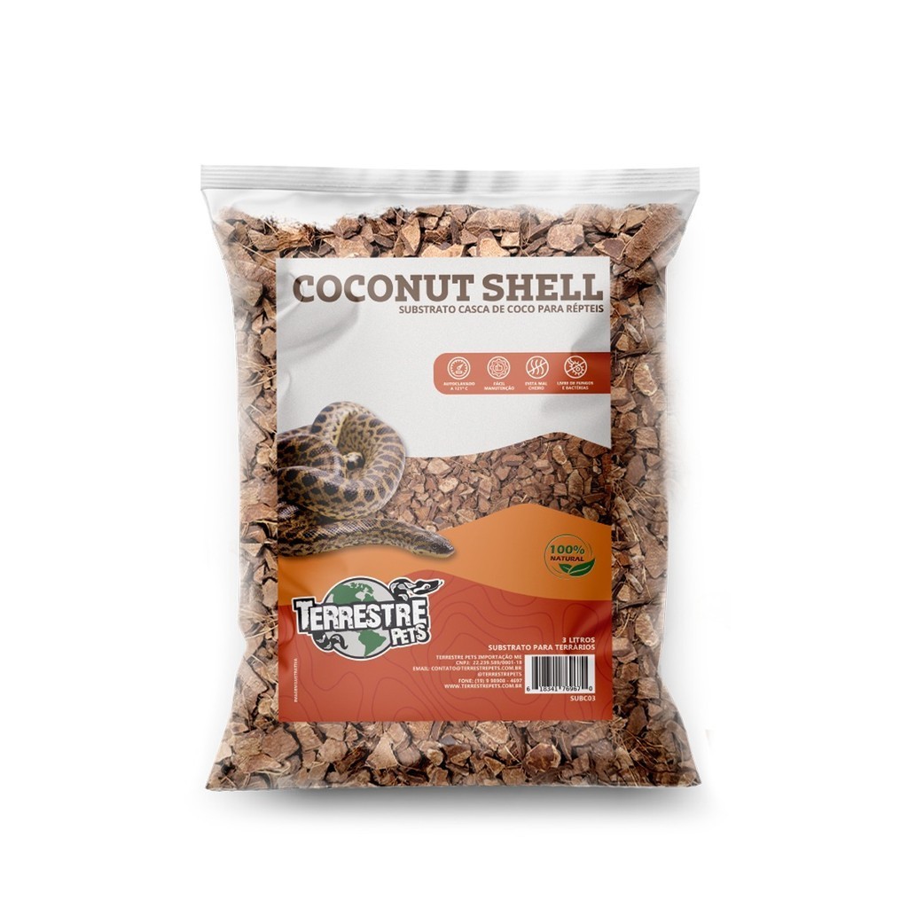 Coconut Shell- Substrato Casca De Coco Terrestre Pets 3 Litros | Shopee ...