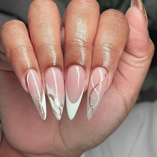 Wearing Manchas De Unhas , Comprimento Médio , Listras Cor-De-Rosa Brilhantes , Falsas Estilo Francês , 24 Peças Acabadas De Melhoria Europeu E Americano em Oferta na Shopee
