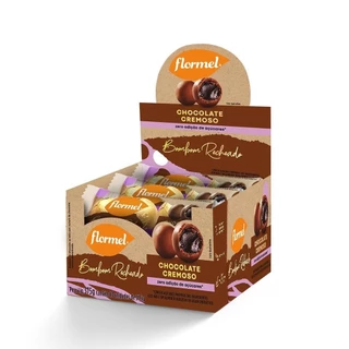 Bombom De Chocolate Ao Leite, Recheado Com Chocolate Cremoso, Zero Açúcar Flormel- Caixa com 375g