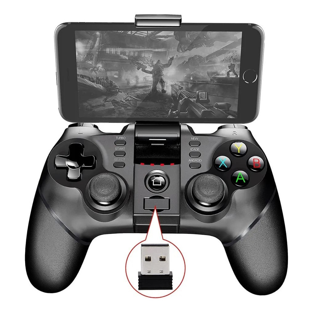 Controle Joystick T-6 Sem Fio Bluetooth Adaptador Usb Celular Pc Tablet