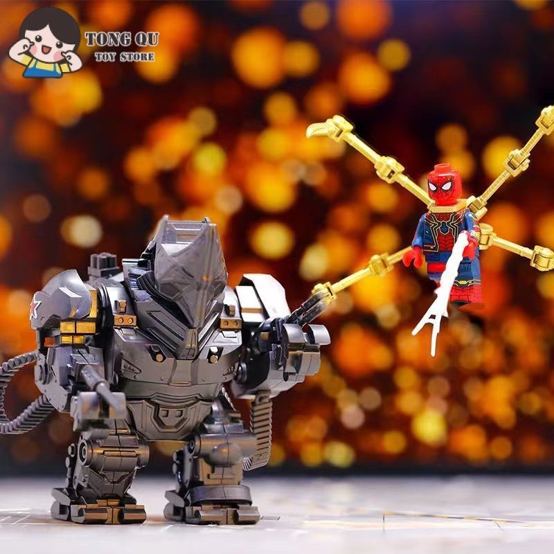Super Villain Minifigures Rhinoman Mecha Bloco de Construção Doll Collection Gift mini Modelo Brinquedo