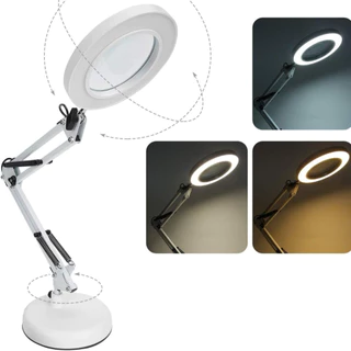 Luminária Led Lupa 8x Ring Light de Mesa Articulável