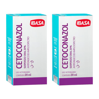 Cetoconazol Suspensão Oral 20ml - Ibasa - 2 Unidades