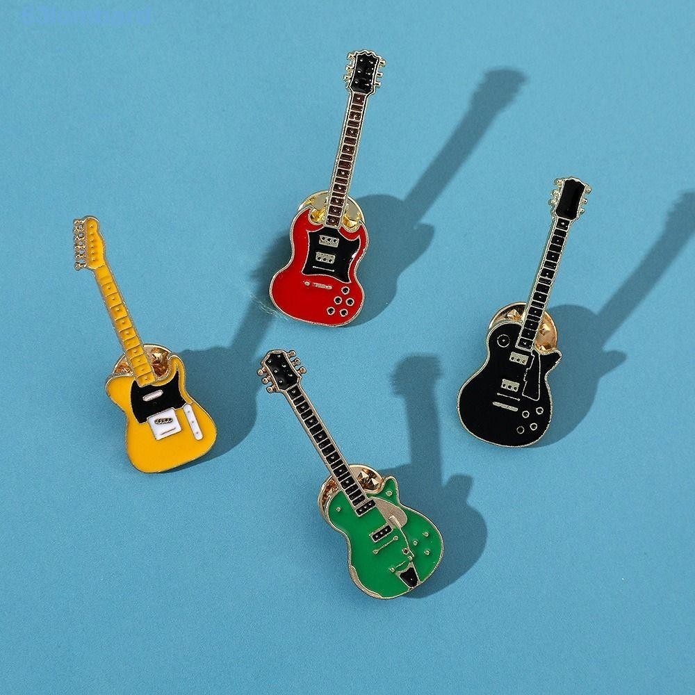 LOMBARD Broche De Guitarra , Distintivo De Lapela De Metal Rock Band Kpop Funny Cartoon Guitar Pins Esmaltes De Esmalte