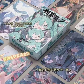 50Pcs/Set Japão Hatsune Miku Cartão De Impressão Dupla Face Anime Figura Cartões Laser Para Presentes E Coleção