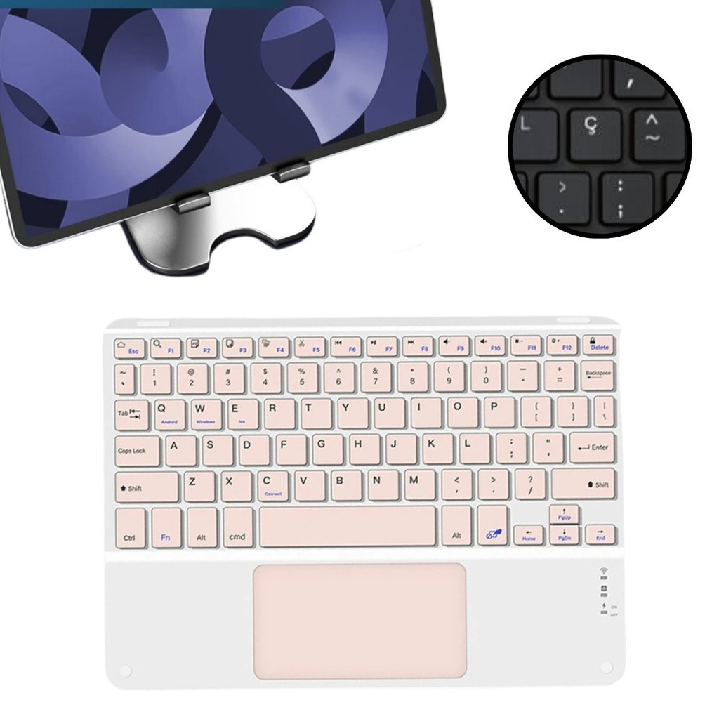 Kit Teclado Bluetooth Com TouchPad Mouse Para Tablet Samsung S6 Lite 10 ...