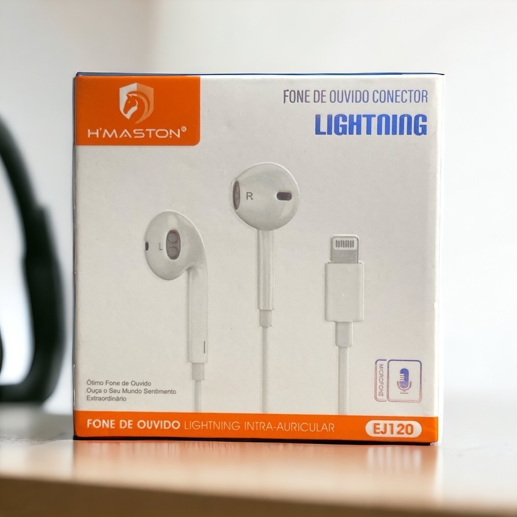 Fone de Ouvido IPhone com fio para Lightning Iphone X XR 11 12 13 14 ...