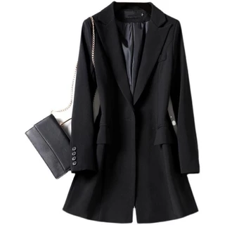 S-3XL Casaco Blazer Feminino Long Slim Spring Autumn Fashion Casual Elegante Escritório Formal De Trabalho Preto em Promoção na Shopee S-3XL Casaco Blazer Feminino Long Slim Spring Autumn Fashion Casual Elegante Escritório Formal De Trabalho Preto