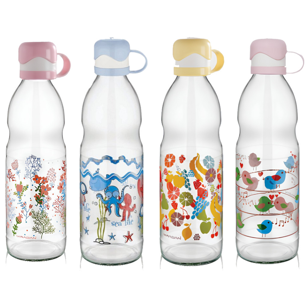 Garrafa De Água 750ML Vidro C/ Estampa Decorativa