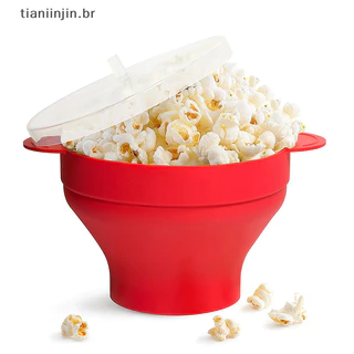Taniinjin Cozinha Microondas Balde De Pipoca De Silicone Para Com Batatas Fritas De Tampa Prato De Frutas De Alta Qualidade Ferramentas Fáceis BR