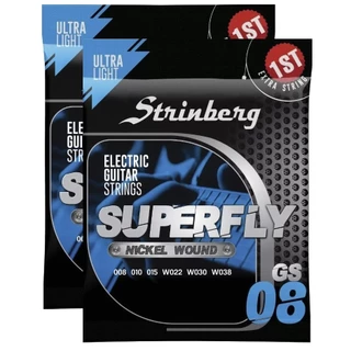 Kit 2 Jogos de Cordas Encordoamento Strinberg GS08 Guitarra 08 GS-08