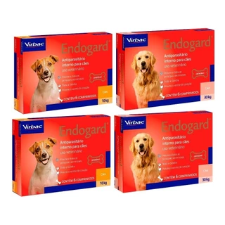Endogard Virbac Cães 2cx 10kg 6 Compri. + 2cx 30kg 6 Compri.