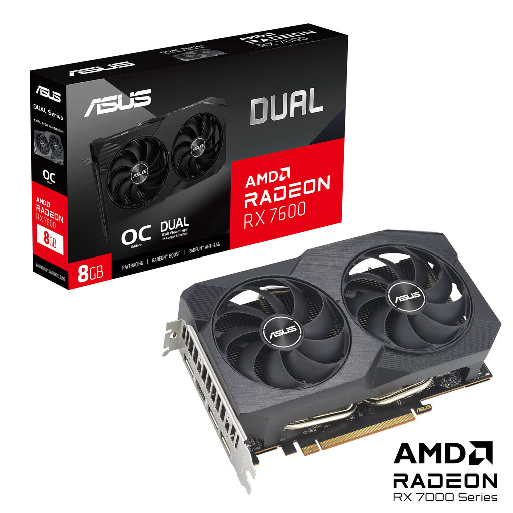 Placa De Vídeo Asus Radeon RX 7600 V2 OC Edition 8GB GDDR6