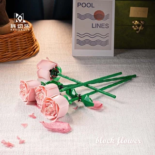 Buquê de rosas blocos de construção presentes de aniversário para namoradas presentes do dia dos namorados ornamentos de
