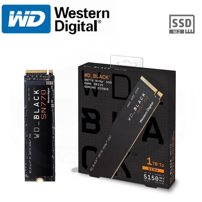 WD_BLACK, SSD SN770 1TB NVMe M.2 2280 (Leitura até 5150MB/s e