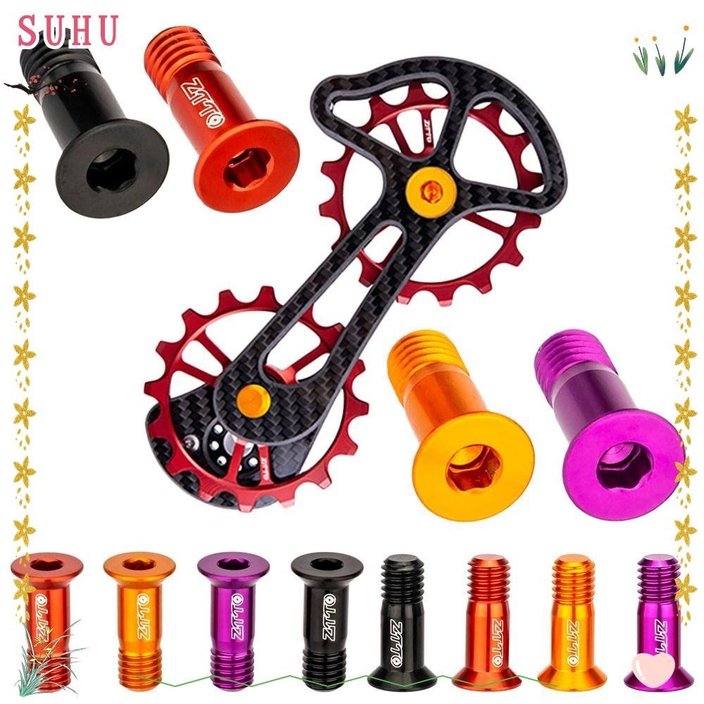 SUHU 2pcs Parafusos De Titânio Para Bicicleta Peças Do Descarrilhador Traseiro Jockey Wheel Screw