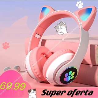 Fone sem fio com bluetooth orelhas gatinho