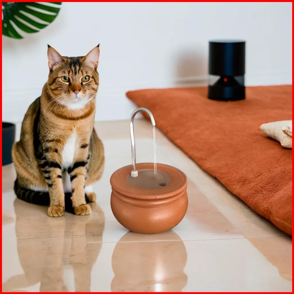 Fonte Gato Bebedouro para gatos Cerâmica Sustentável 2.5Litros | Shopee ...