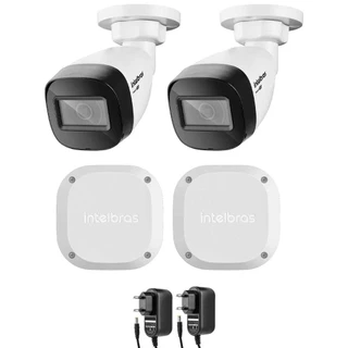 Kit 2 Câmeras Intelbras VHD 1130 B HD 720p Infra de 30m IP67 + 2 Caixas VBOX 1100 Externo Branca Intelbras IP66