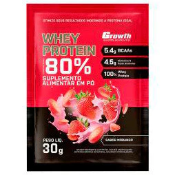 Kit 3x Sachês Whey Protein 100% Concentrado - Sachê 30g Cada (Total 90g) - Growth Supplements