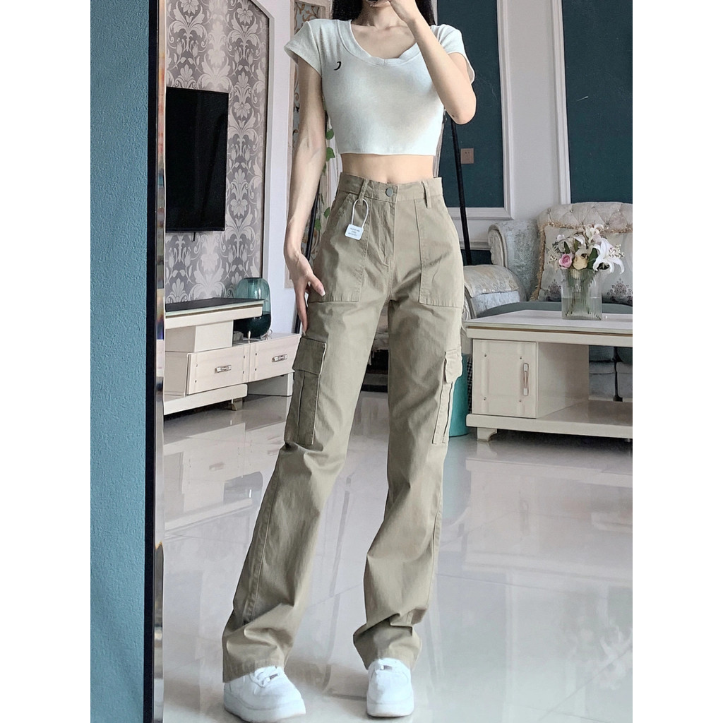 HOUZHOU Harajuku Parachute Two Piece Pants For Women Y2K