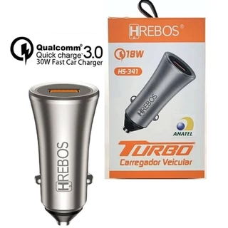 Carregador Veicular Rapido Hrebos 18W Usb Turbo 3.0 Atacado