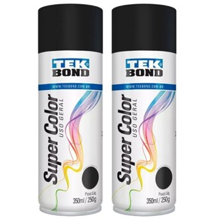 Kit 2 tintas spray preto fosco de uso geral 350 ml - TekBond