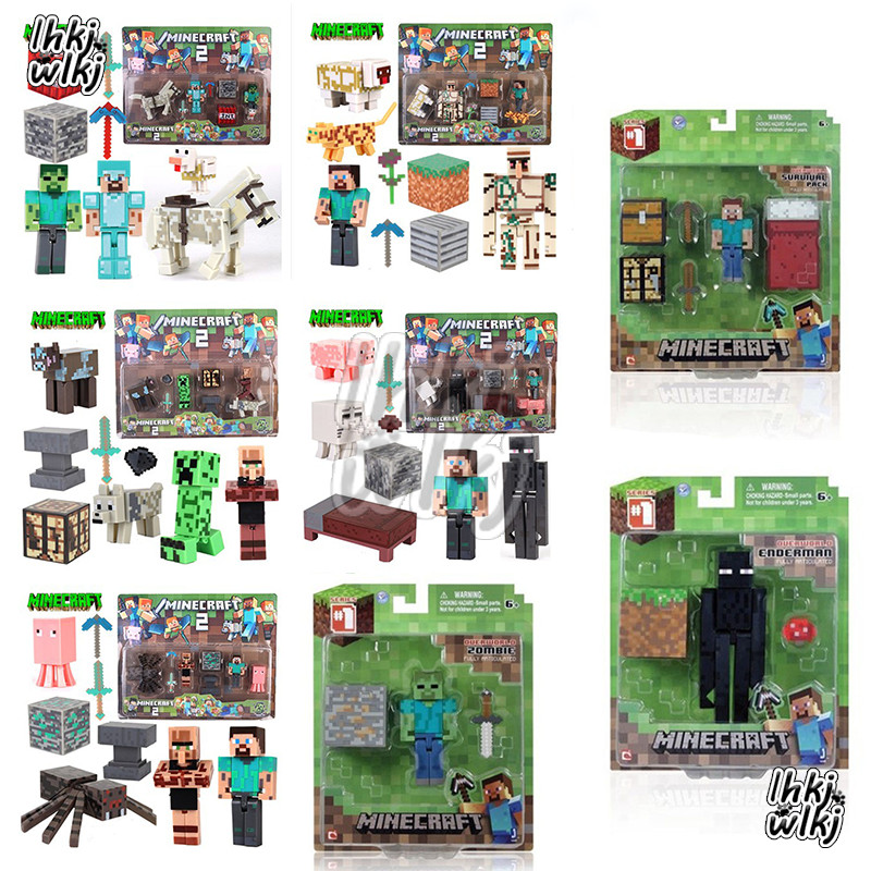 MC Building Block Minecraft Action Figura Steve Modelo Brinquedos ...