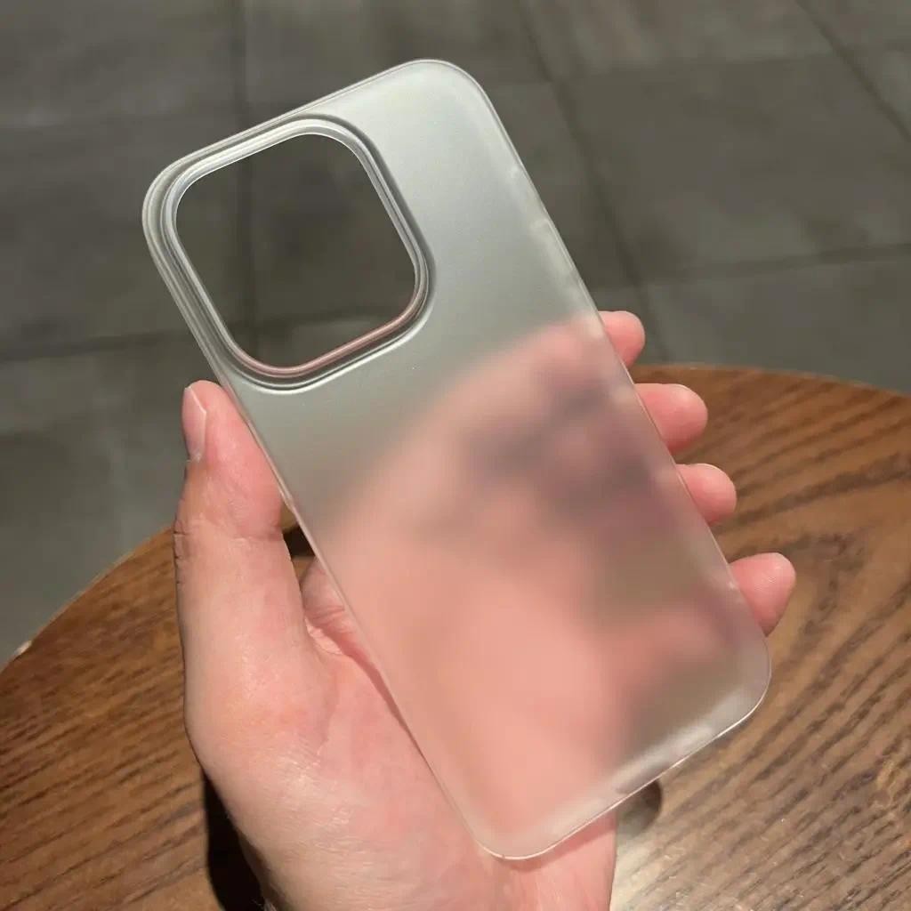 Capa De Telefone Transparente Translúcida Para iPhone 15 14 Plus 13 12 Pro Max Shockproof Slim Silky Skin Cover