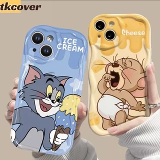 Capa Engraçada De Casal Tom E Jerry Para Xiaomi 14 13 13T 12 Pro Mi 11 Lite Poco X6 X5 X3 M6 NFC C65 C40 M5S M3 Macia Transparente Fosca Wave-Edge Shockproof