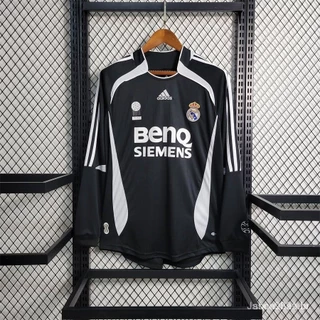 06-07 Real Madrid III Retro Clássico Preto Camisa De Futebol De Manga Longa 2006 2007 S5BU