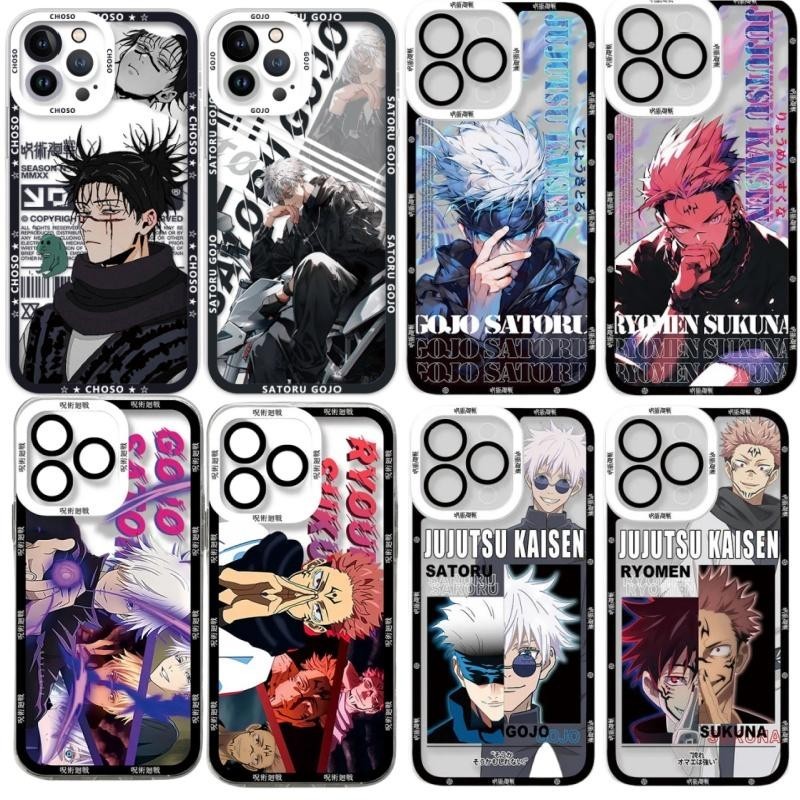Caixa Para iphone 6 6S 7 8 Plus X XR XS Max 13 14 15 Pro 15 Telefone Anime Jujutsu Kaisen Gojo Satoru Ryomen Sukuna Silicone Transparente TPU