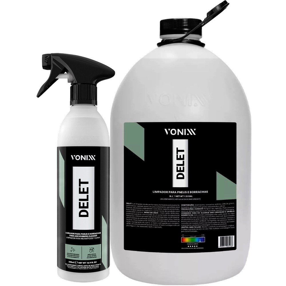 Delet Vonixx Limpador Borrachas Plasticos Pneus Remove Encardidos Terra Encrustado Vonixx Automotivo
