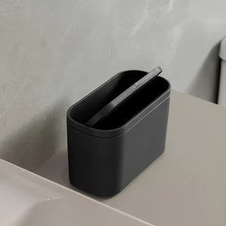 Lixeira Portátil De Mesa Com Tampa De Bancada Basculante 1L Bold Preta