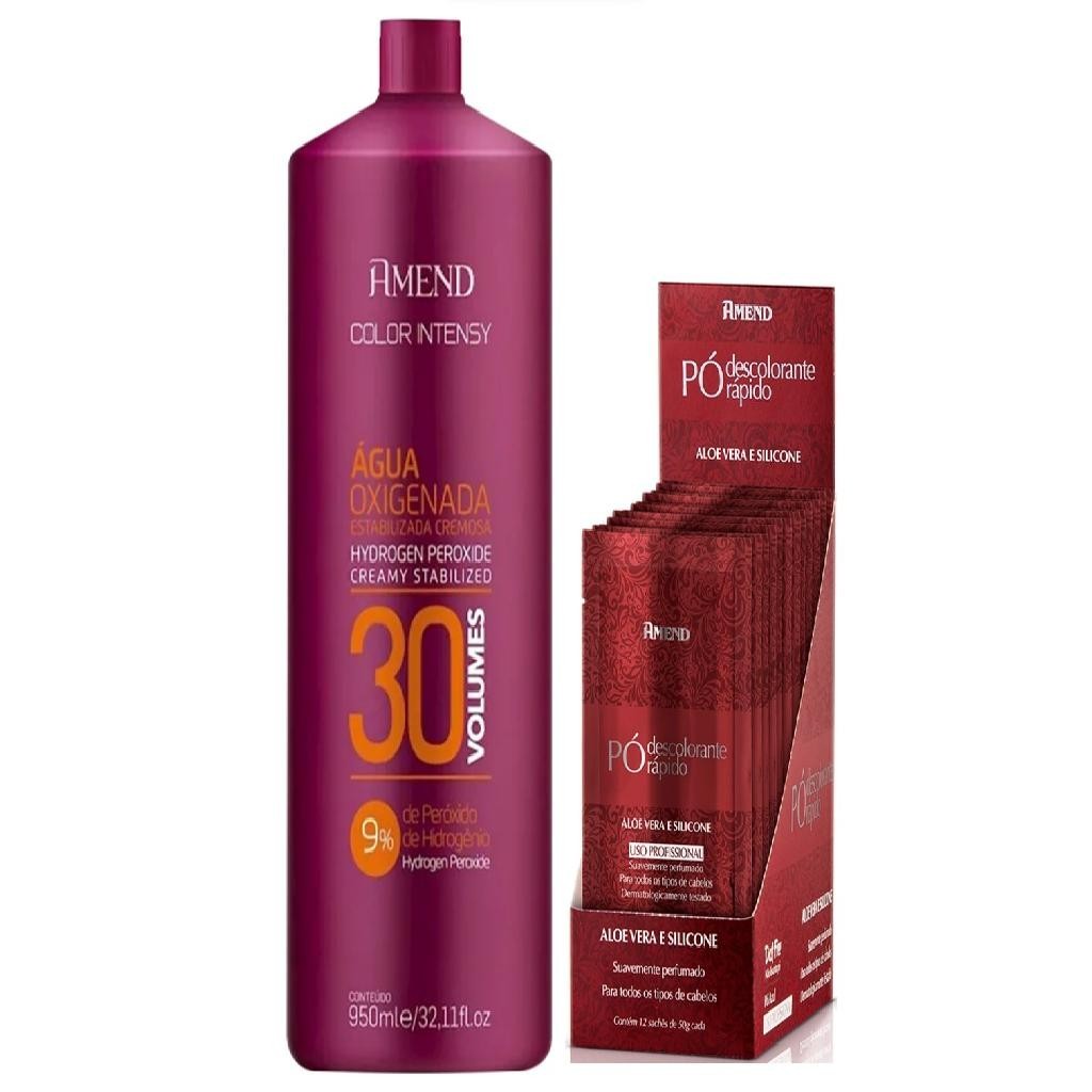 Amend Color Intensy OX 30 Volumes 950 ml + Caixa 12 Sachês Pó ...