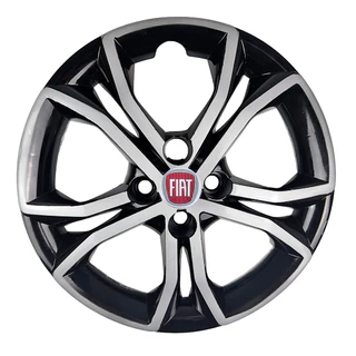 JOGO 4 CALOTA ESPORTIVA Argo Aro 15 Fiat Argo 2023 - Preto e Prata - 297CP-PBP PRONTA ENTREGA