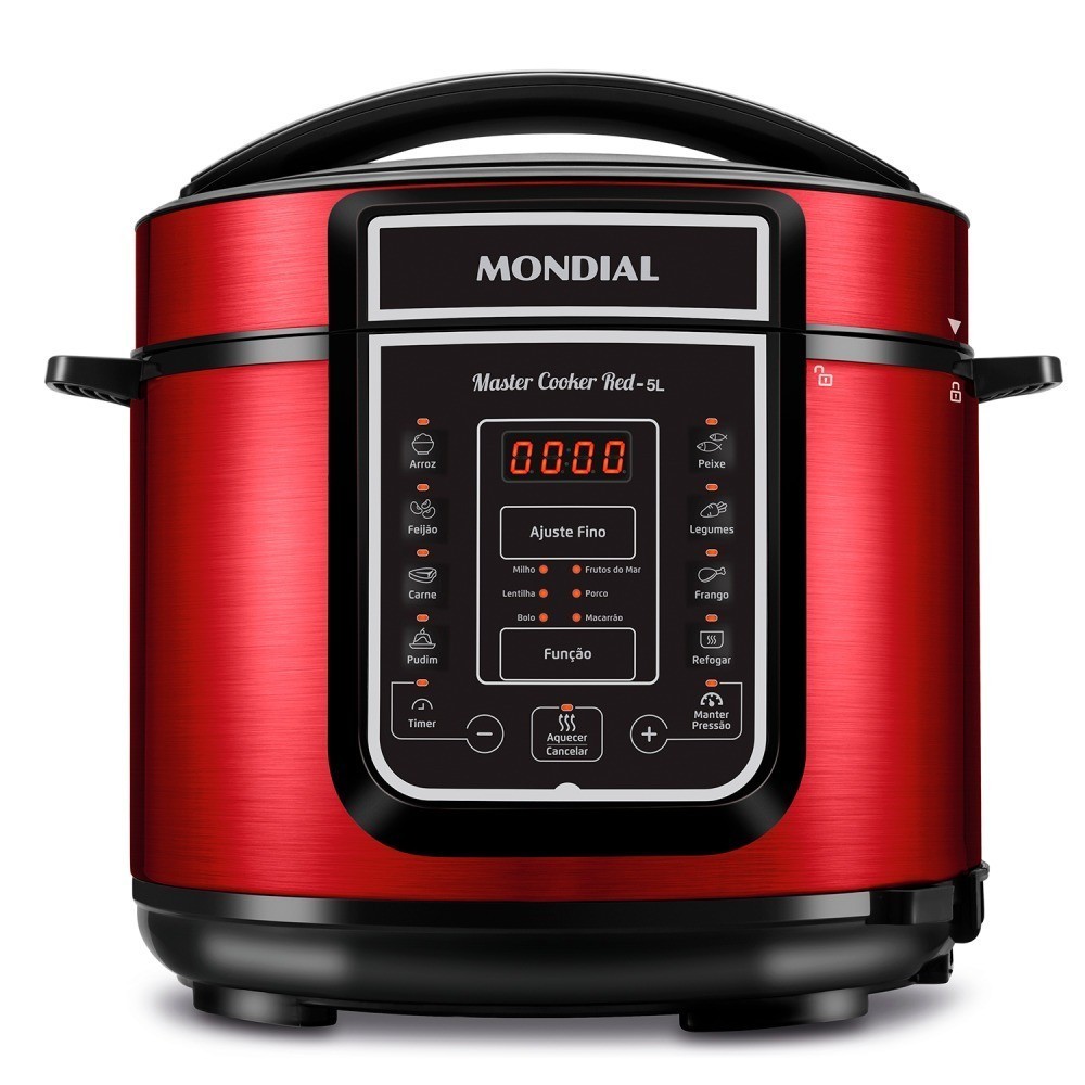 Panela de pressão elétrica digital 5 litros Master Cook Red - PE-39 - Mondial (110V)