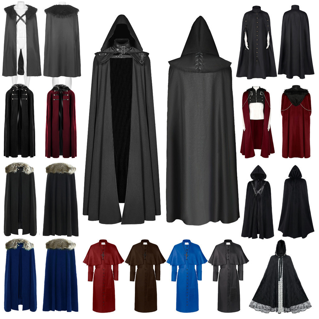 Manto medieval Manto gótico wish AliExpress Cape Xale Estágio de Halloween