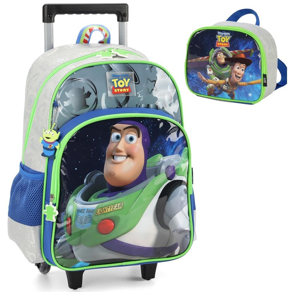 Kit Mochila de Rodinhas Lancheira Luxcel Toy Story Azul | Shopee Brasil