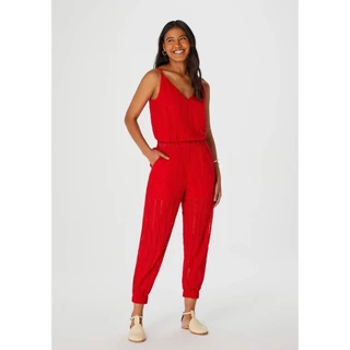 Calça Feminina Carrot Cintura Alta Em Laise Hering