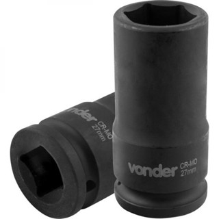 Soquete sextavado de impacto longo 27 mm encaixe 3/4" aço cromo molibdênio - Vonder