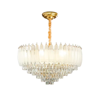 Lustre Pendente Cristal 50x50cm para Teto – Elegante e Sofisticado, Ideal para Sala e Cozinha