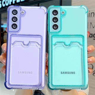 Bolsa À Prova De Choque Airbag Carteira Para Telefone Samsung Galaxy S21 S22 S23 FE S24 Plus S24 Ultra 5G Cantos Capa Do Pára-Choques